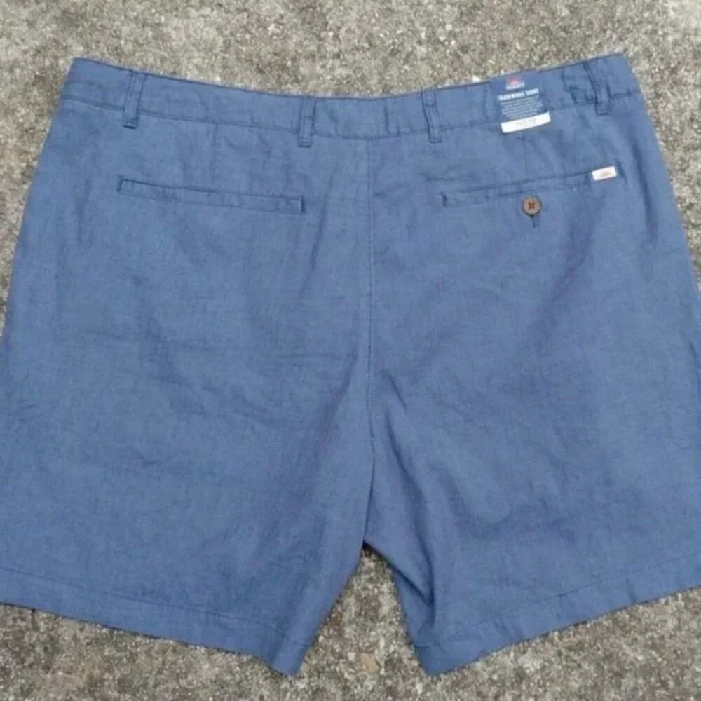 Faherty Tradewinds Linen Blend Shorts Blue